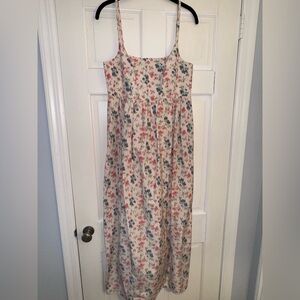Floral Midi Dress with Spaghetti Straps